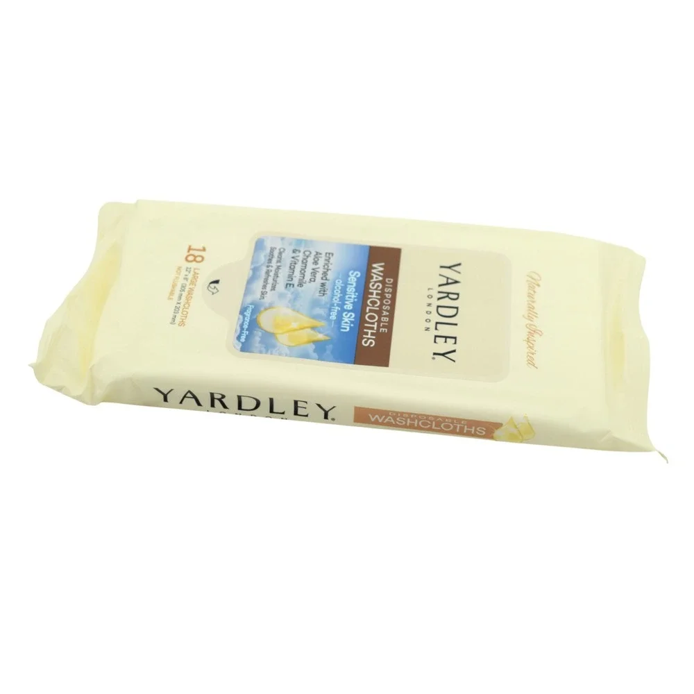 Yardley London Disposable Washcloths 3-Pack (54ct) Body Wipes - Sensitive Skin
